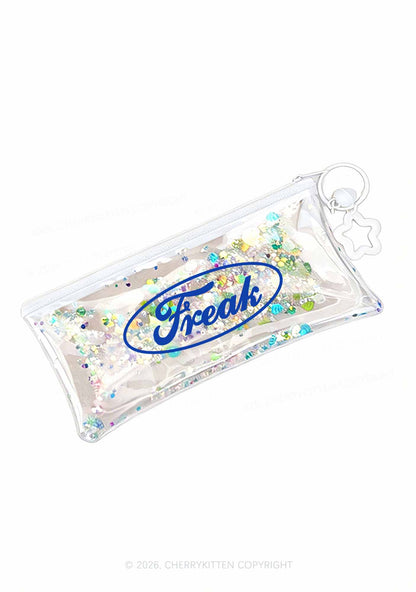 Oval Freak Y2K Quicksand Transparent Pencil Pouch Cherrykitten