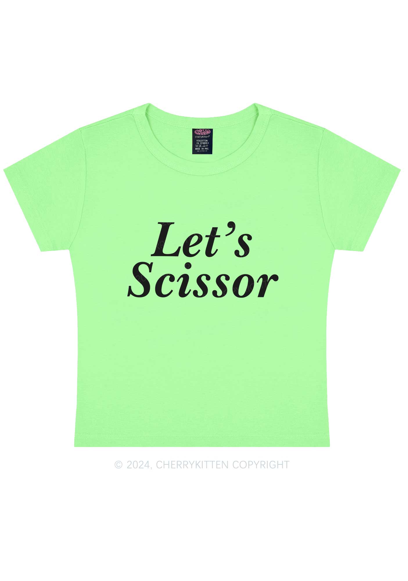 Lets Scissor Y2K Baby Tee Cherrykitten