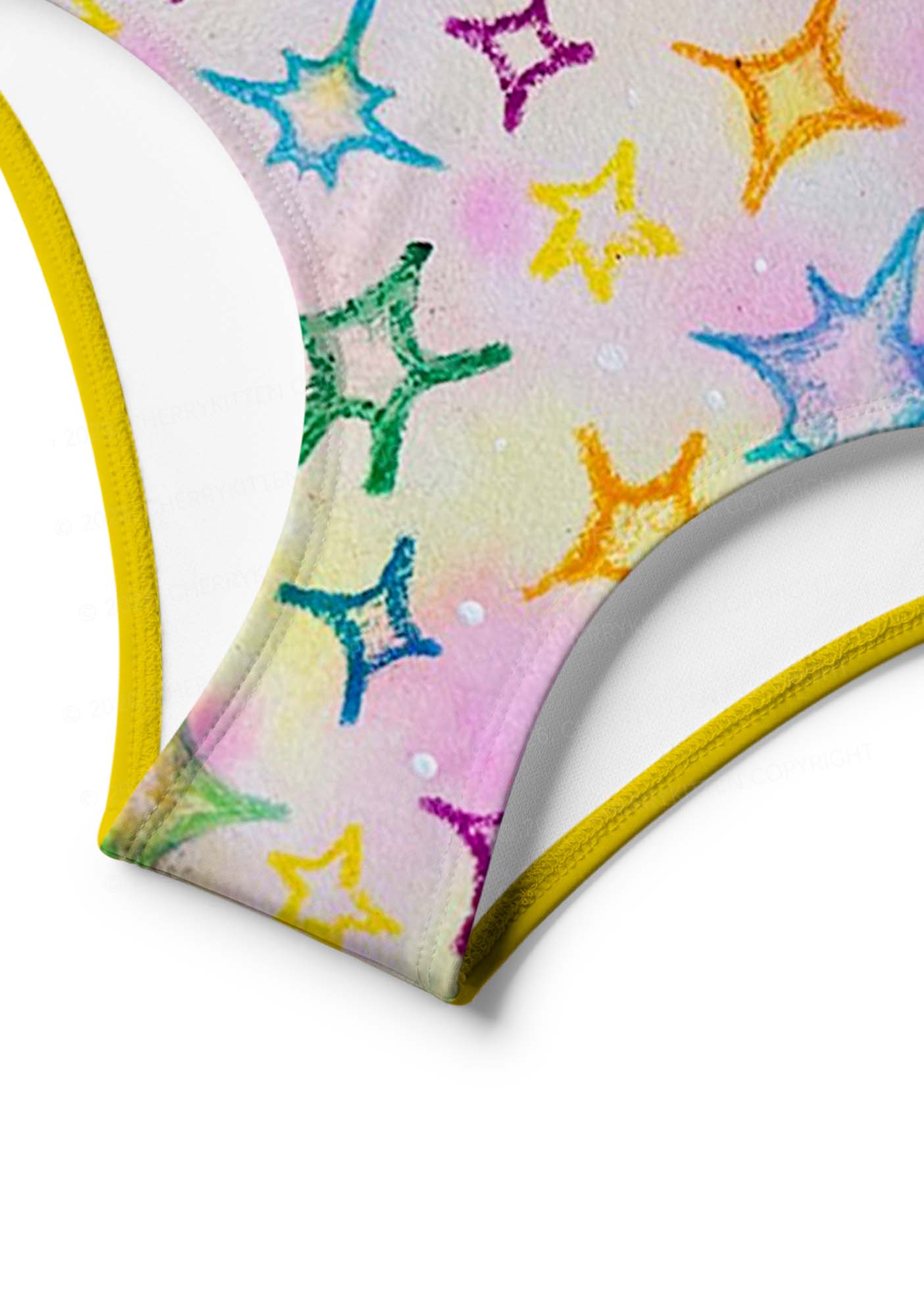 Rainbow Star Y2K Print Bikini Set Cherrykitten