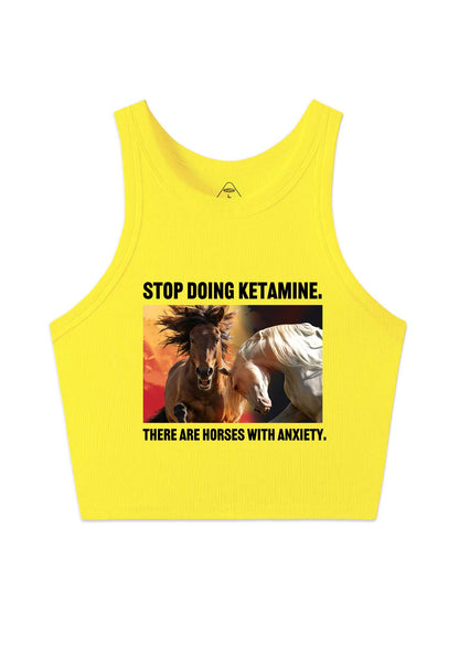 There Are Horses With Anxiety Y2K Crop Tank Top Cherrykitten