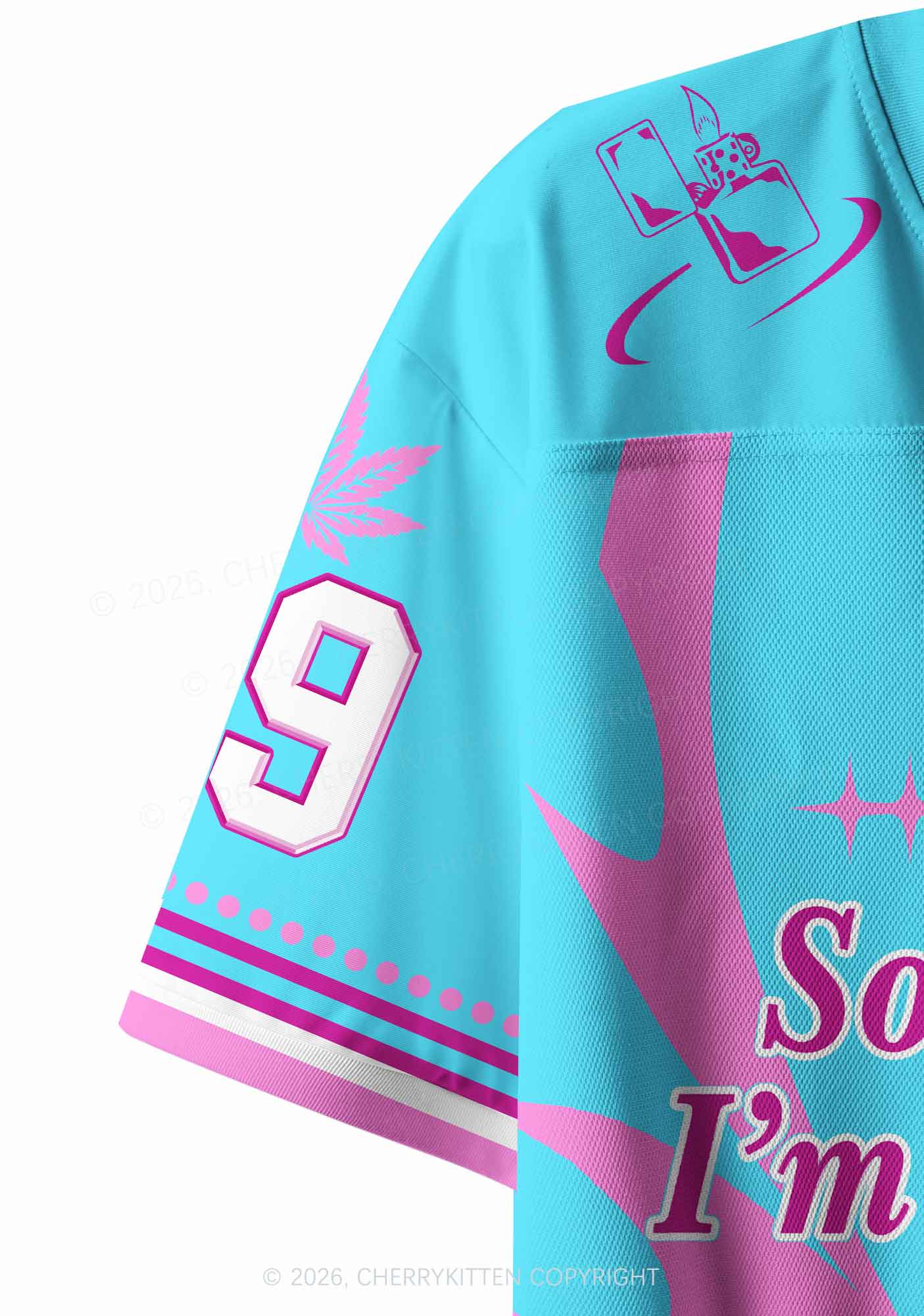 Sorry I Was Blunt Y2K Crop Sport Jersey Shirts Cherrykitten