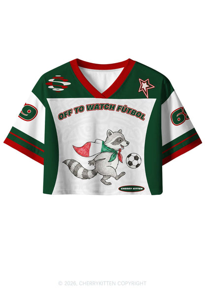 Custom Off To Watch Futbol Raccoon Y2K Crop Sport Jersey Shirts Cherrykitten