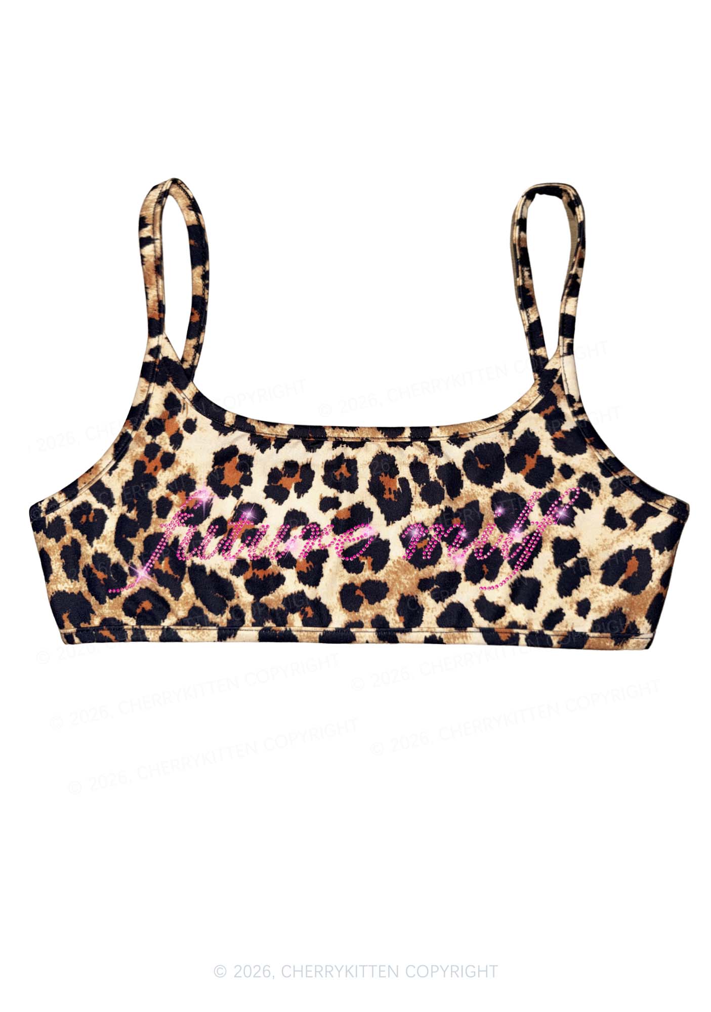 Rhinestone Pink Future Mxxf Y2K Super Crop Cami Cherrykitten