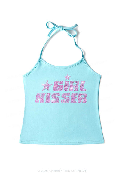 Rhinestone Girl kisser Pride Y2K Halter Neck Cami Cherrykitten