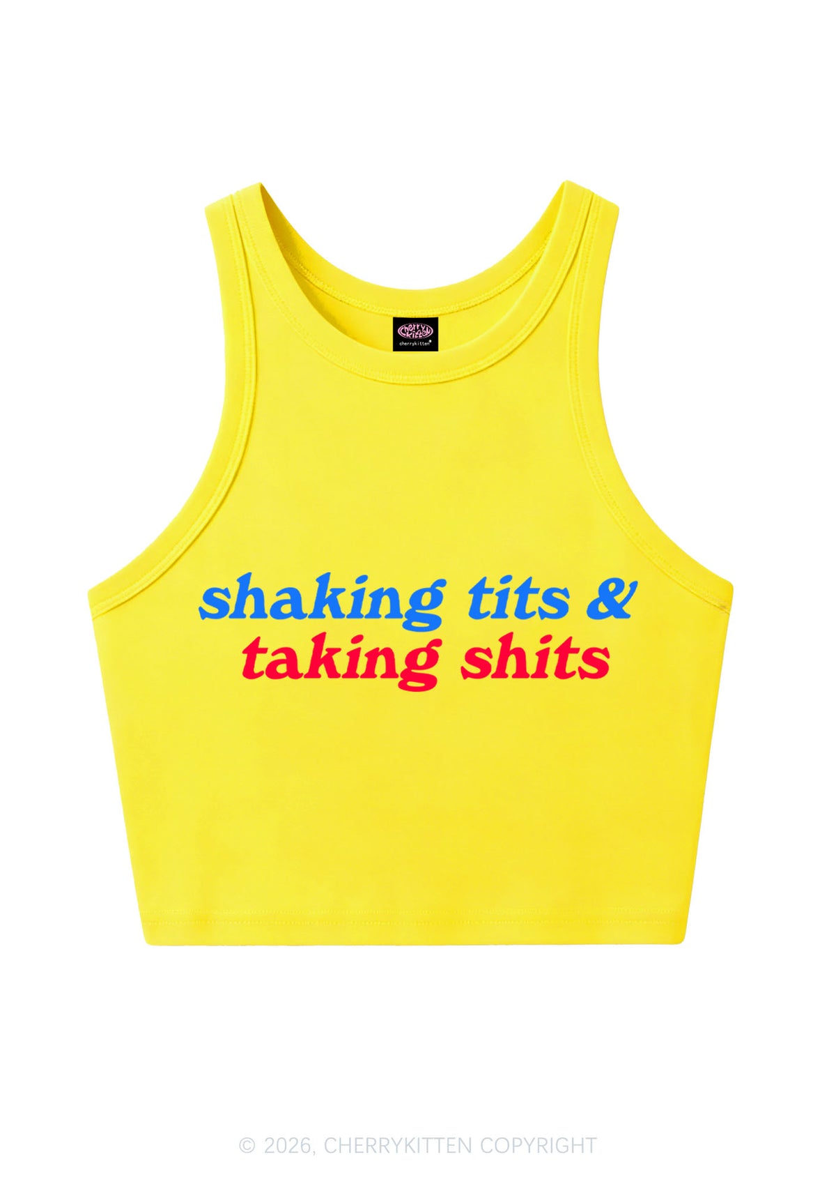 Shaking Txts Taking Shxts Y2K Crop Tank Top Cherrykitten