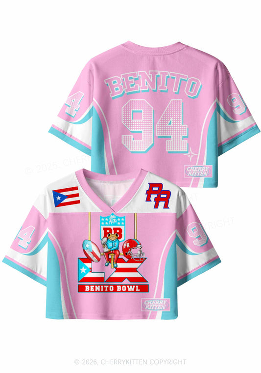 Pink Frog Y2K Crop Sport Jersey Shirts Cherrykitten