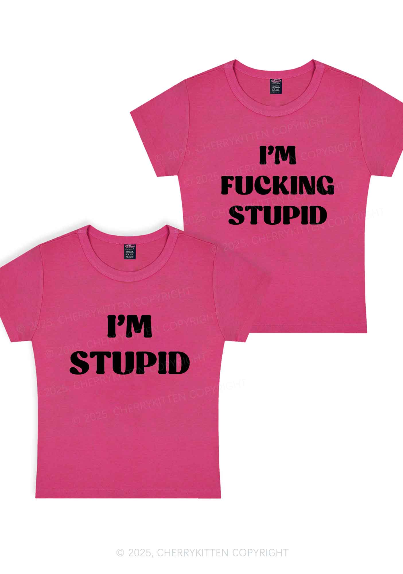 Im Fxxking Stupid Y2K Valentine's Day Baby Tee Cherrykitten