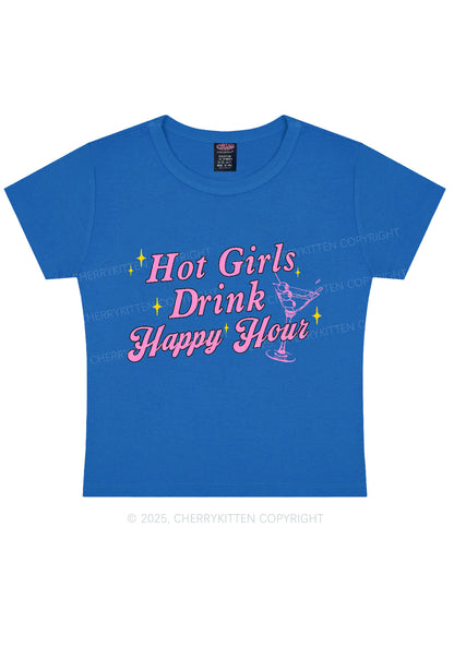 Hot Girls Drink Happy Hour Y2K Baby Tee Cherrykitten