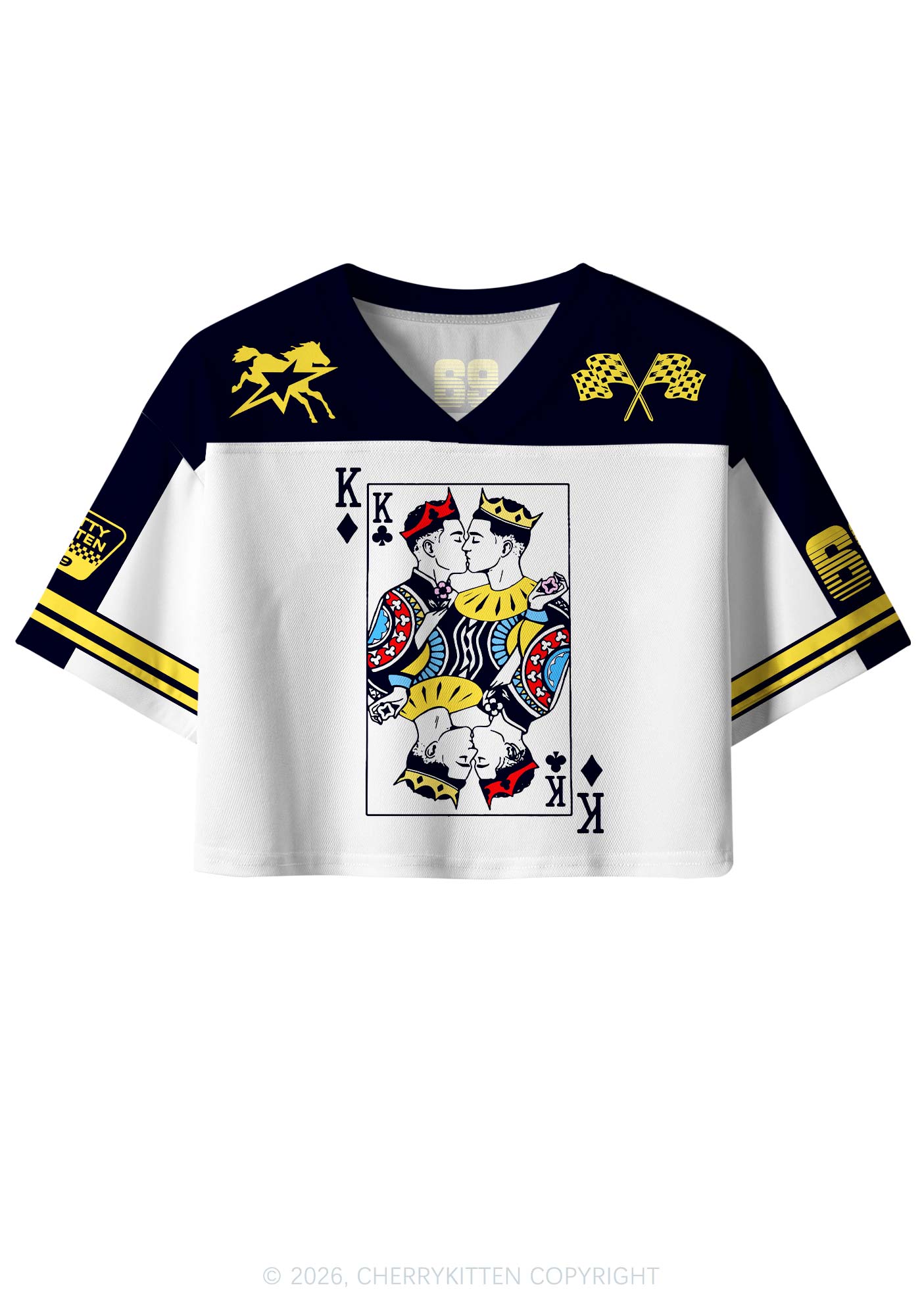 Black Gay King Pride Y2K Crop Sport Jersey Shirts Cherrykitten