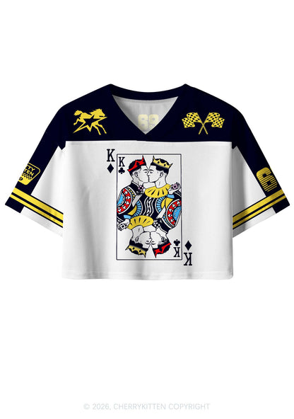 Black Gay King Pride Y2K Crop Sport Jersey Shirts Cherrykitten