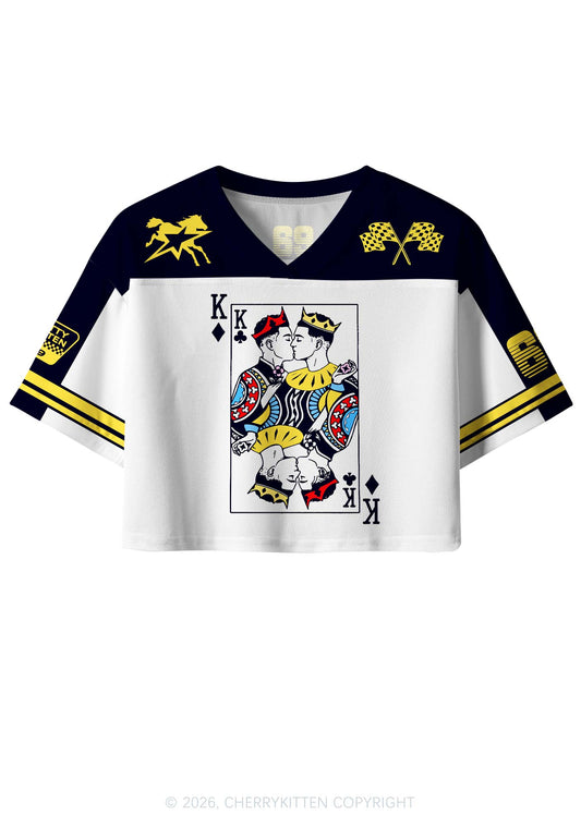 Black Gay King Pride Y2K Crop Sport Jersey Shirts Cherrykitten