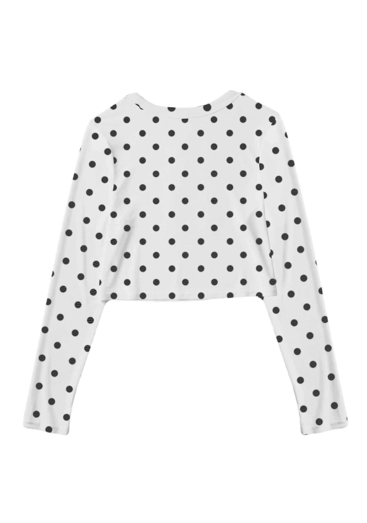 Butch Bait White Dots Pride Y2K Mesh Long Sleeve Crop Top Cherrykitten