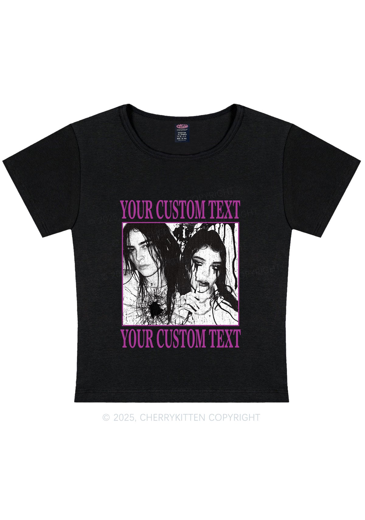 Custom Halloween Creepy Couple Y2K Baby Tee Cherrykitten