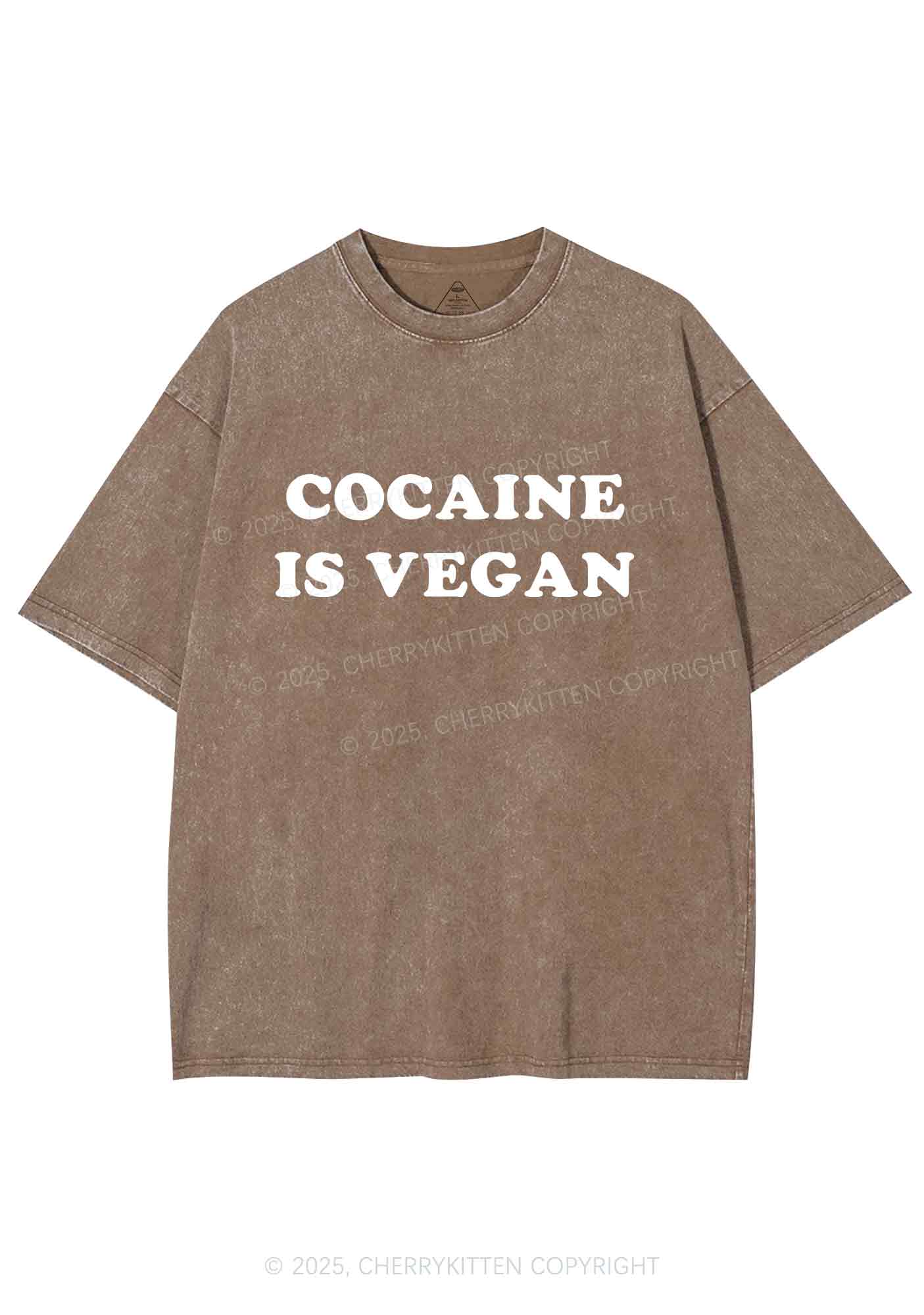 Cola Is Vegan Y2K Shirts Washed Tee Cherrykitten