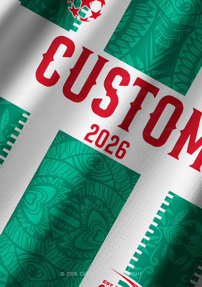 Custom Green Mexican Flag Y2K Football Jersey Shirts Cherrykitten
