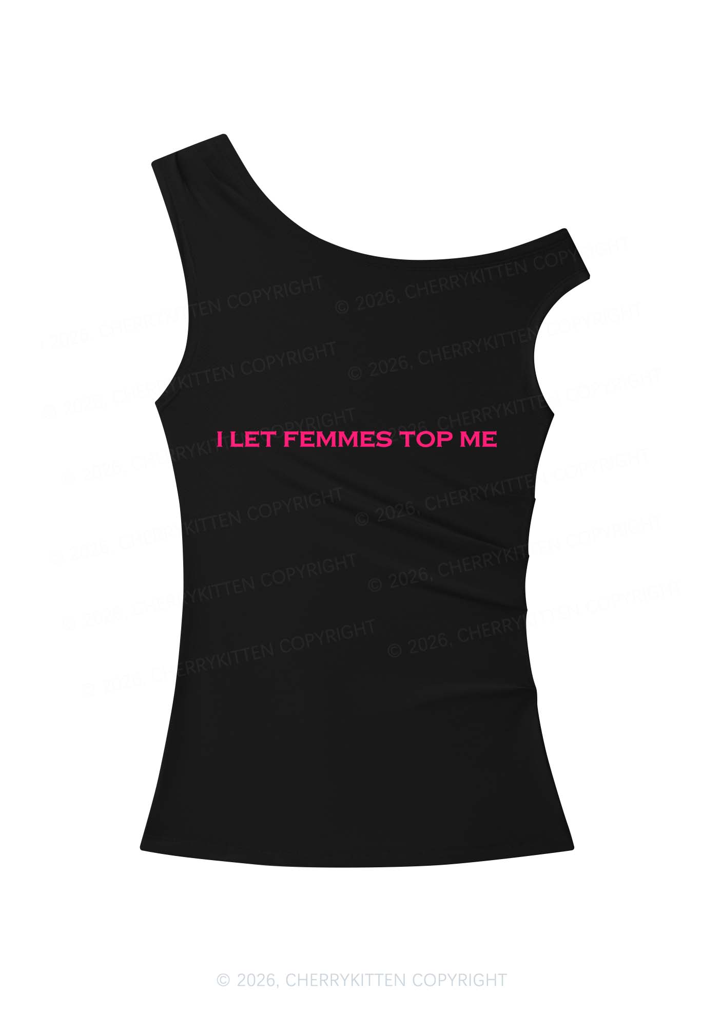 I Let Femmes Top Me Pride Y2K Off Shoulder Tank Top Cherrykitten