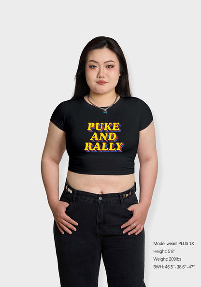 Curvy Puke And Rally Baby Tee