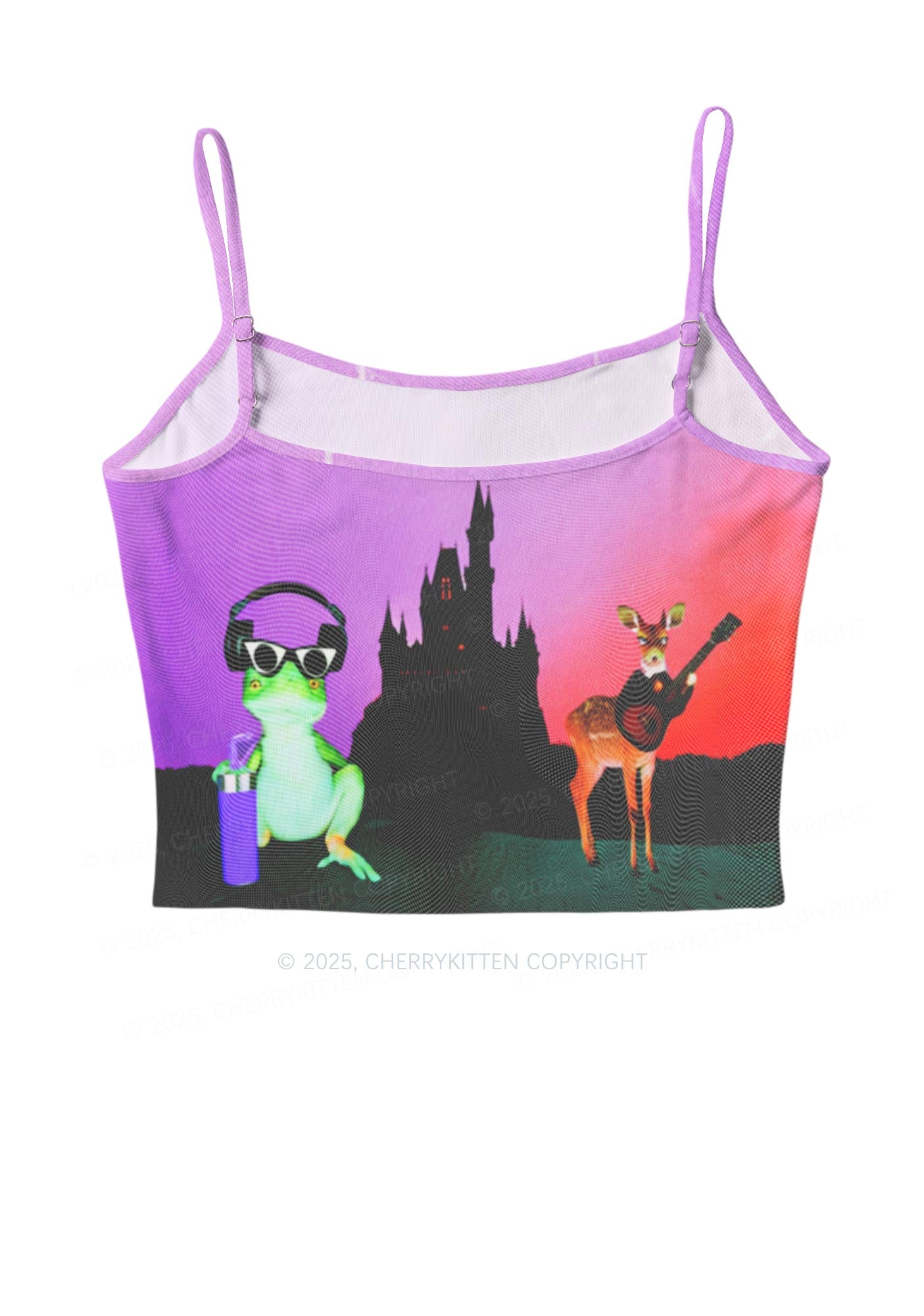 Frog Deer Castle Y2K Mesh Cami Tank Cherrykitten