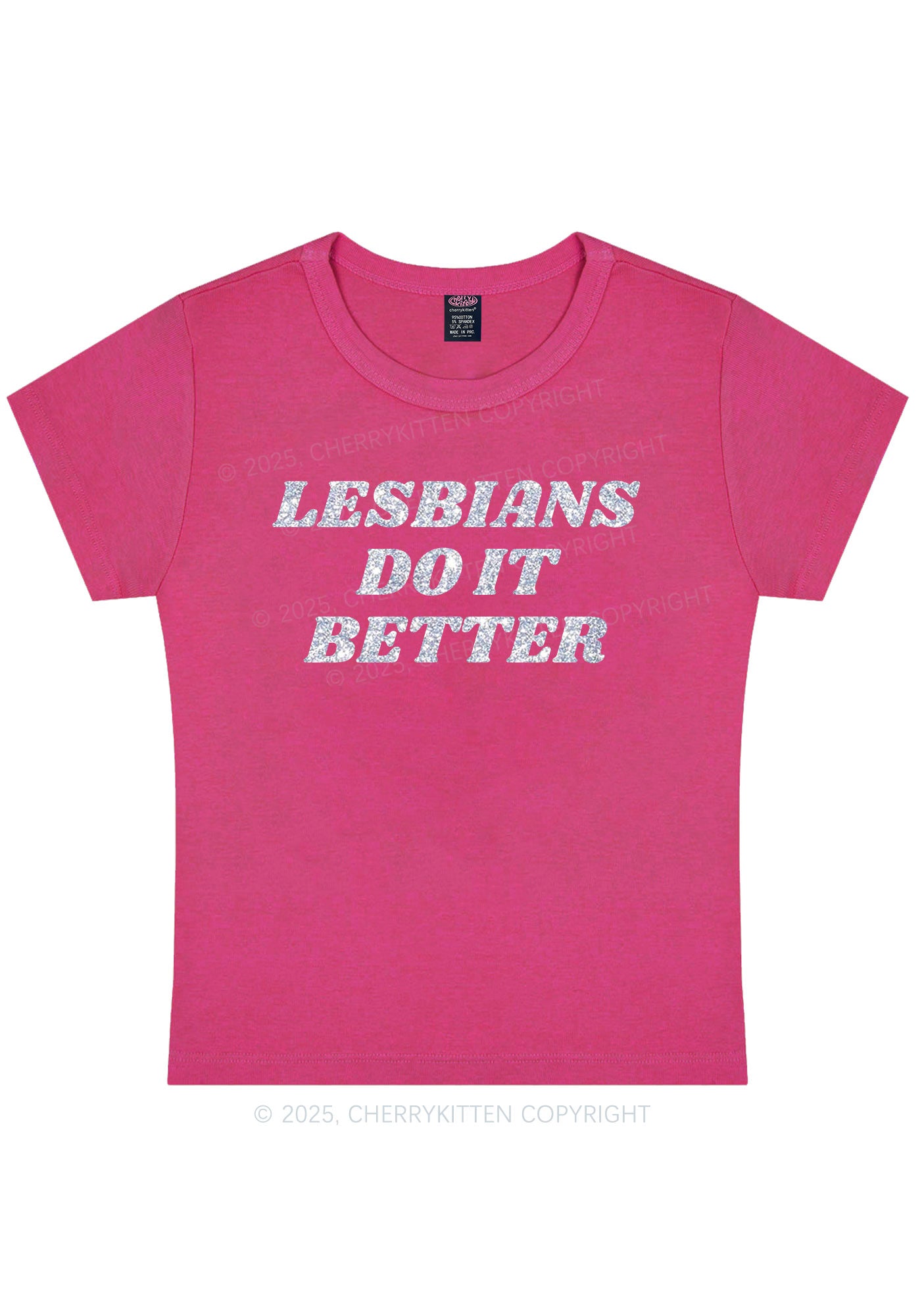 Glitter Lesbians Do It Better Pride Y2K Baby Tee Cherrykitten