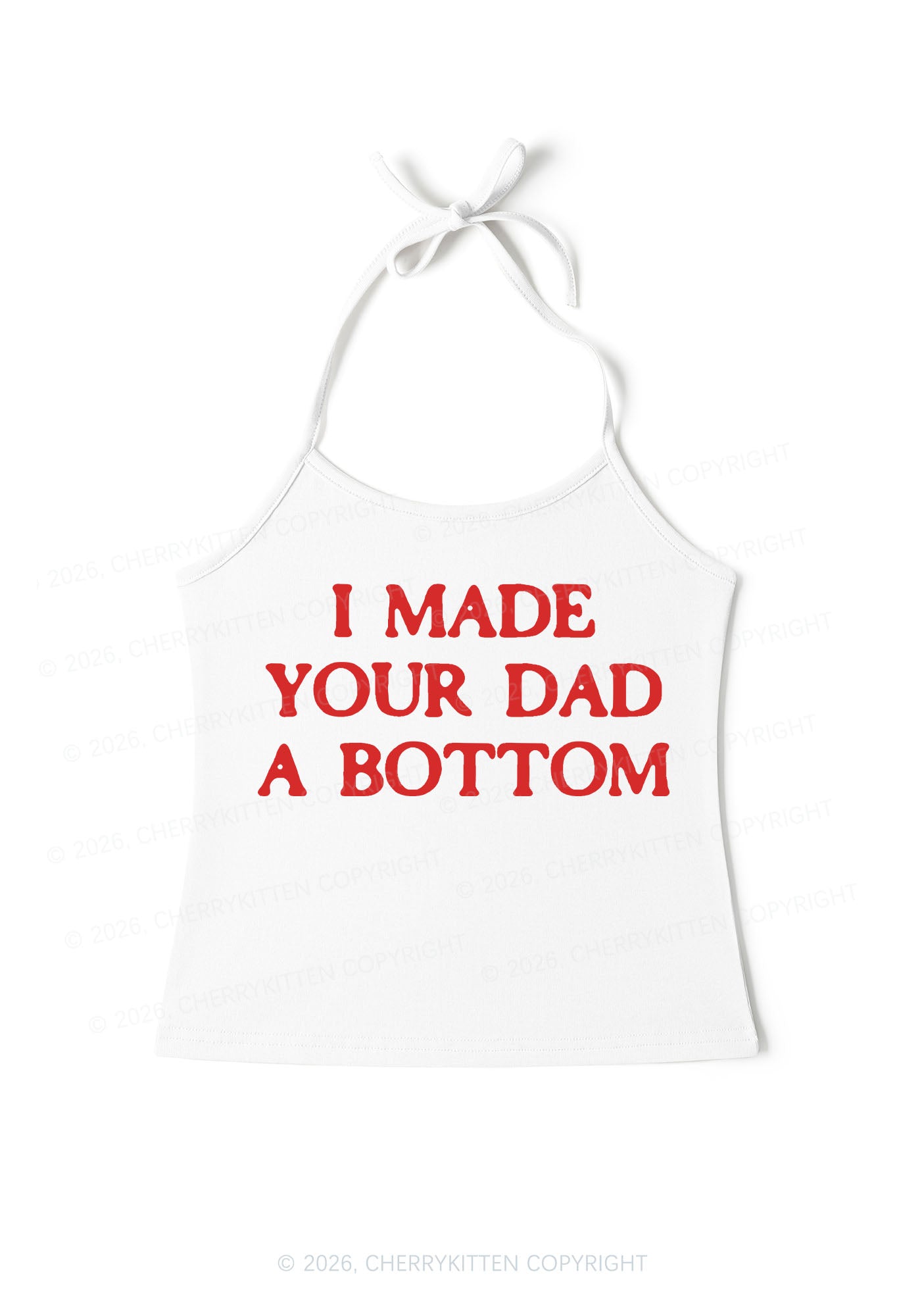 Made Your Dad Bottom Pride Y2K Halter Neck Cami Cherrykitten