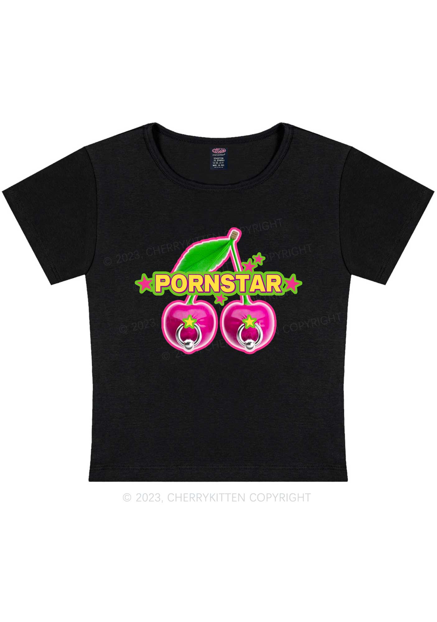 Pxrnstar Cherry Y2K Baby Tee Cherrykitten