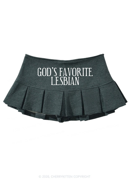 Gods Favorite Lesbian Pride Y2K Mini Pleated Skirts Cherrykitten