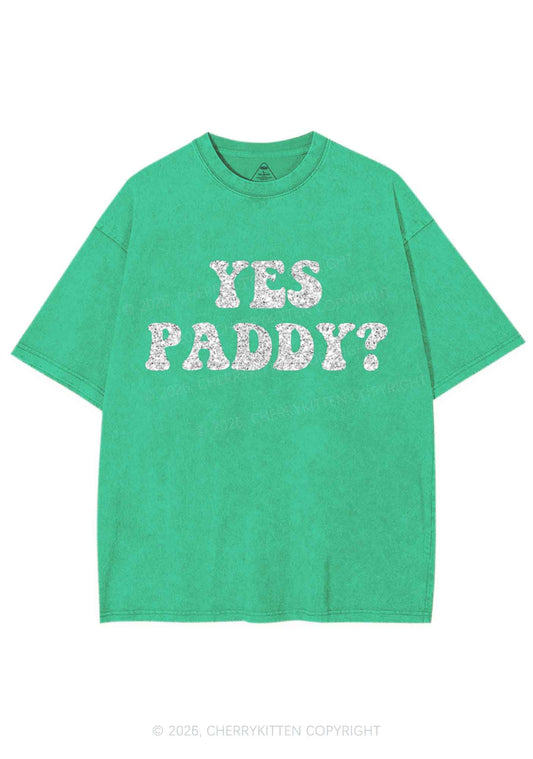 Glitter Yes Paddy St Patricks Y2K Shirts Washed Tee Cherrykitten