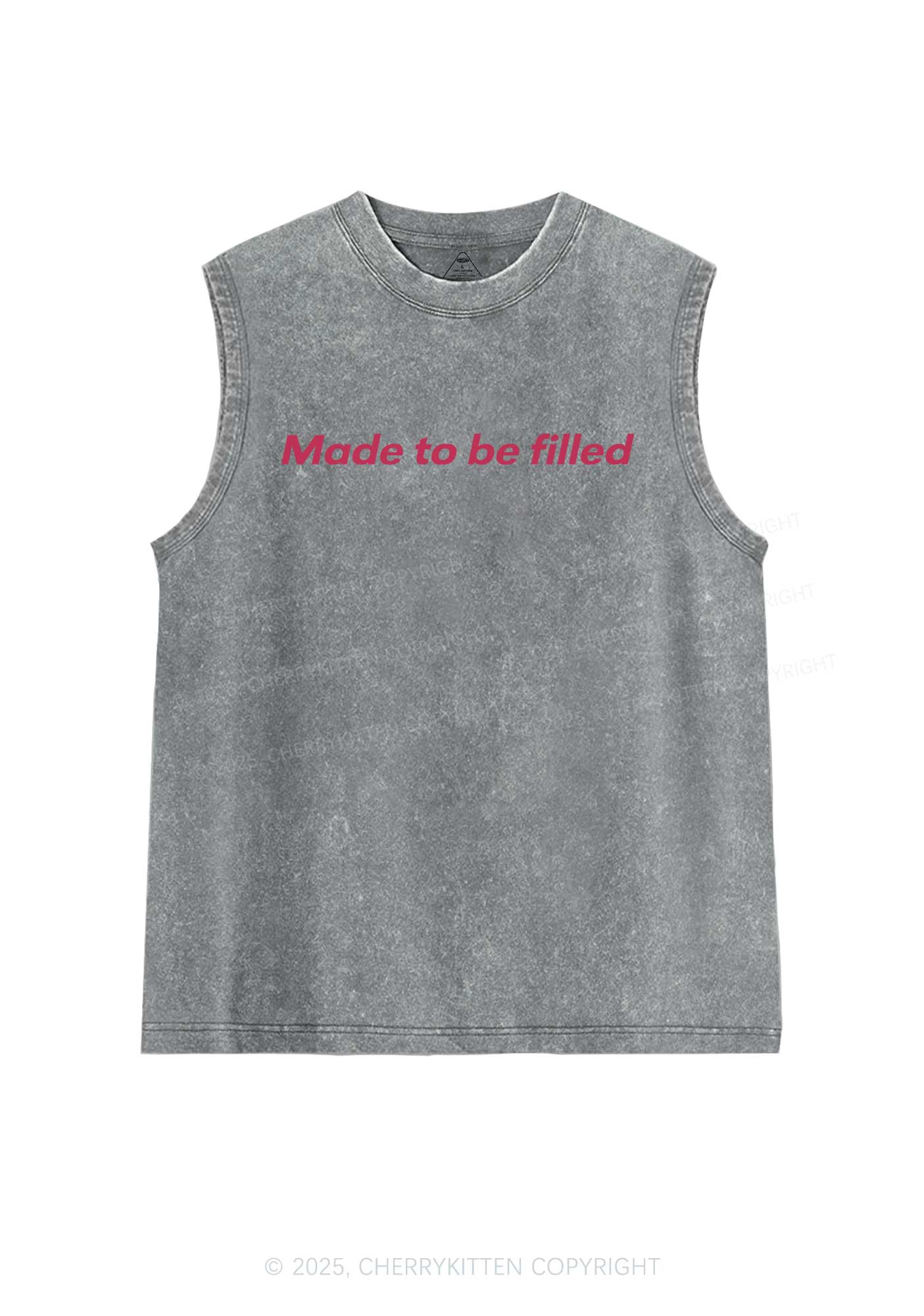 Made To Be Filled Y2K Washed Muscle Tank Cherrykitten