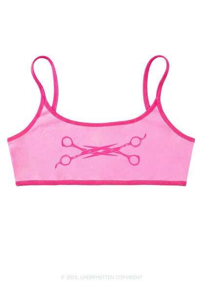 Pink Scissor Pride Y2K Super Crop Cami Cherrykitten
