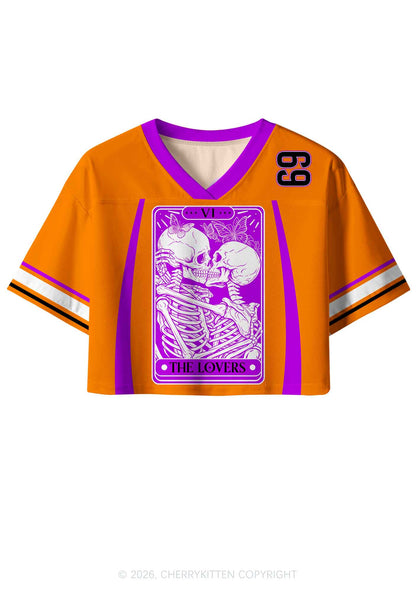 The Skeleton Lovers Y2K Crop Sport Jersey Shirts Cherrykitten