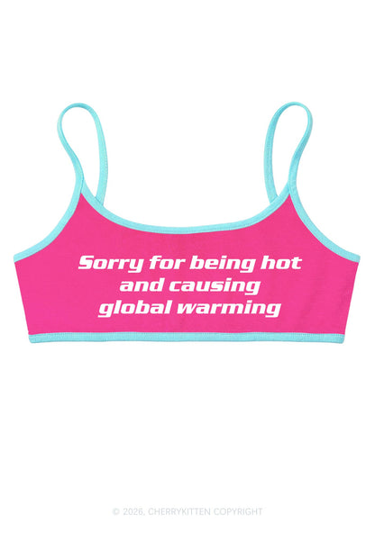 Sorry For Causing Global Warming Y2K Super Crop Cami Cherrykitten