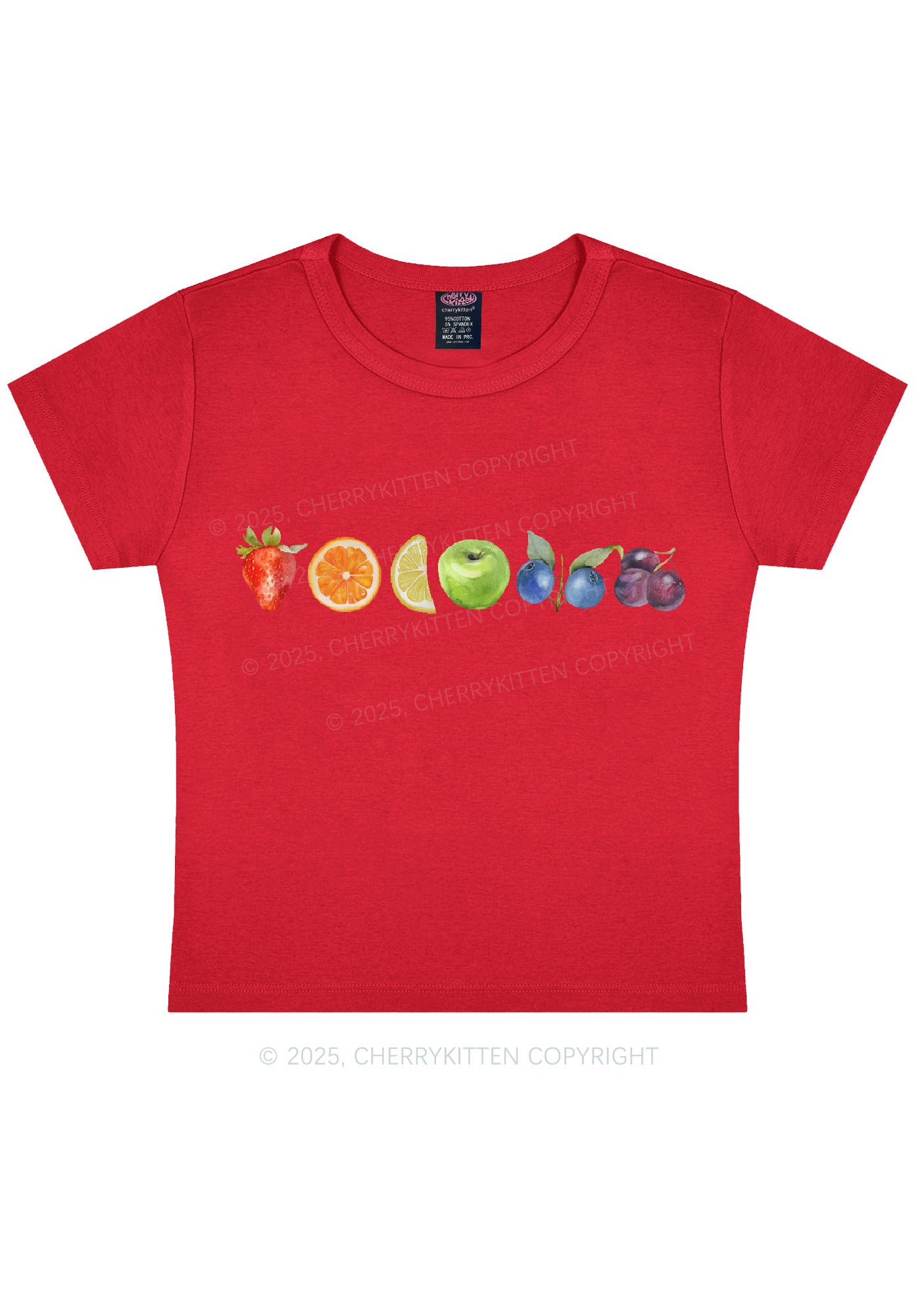 Six Fruity Y2K Baby Tee Cherrykitten