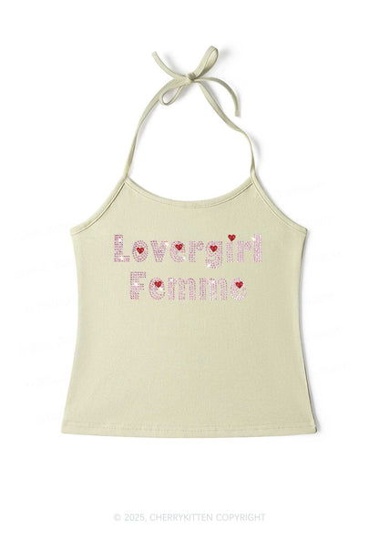 Rhinestone Lovergirl Femme Pride Y2K Halter Neck Cami Cherrykitten