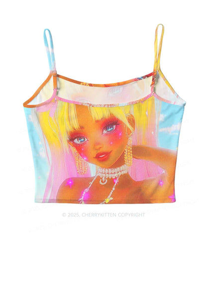 Flower Princess Y2K Mesh Cami Tank Cherrykitten
