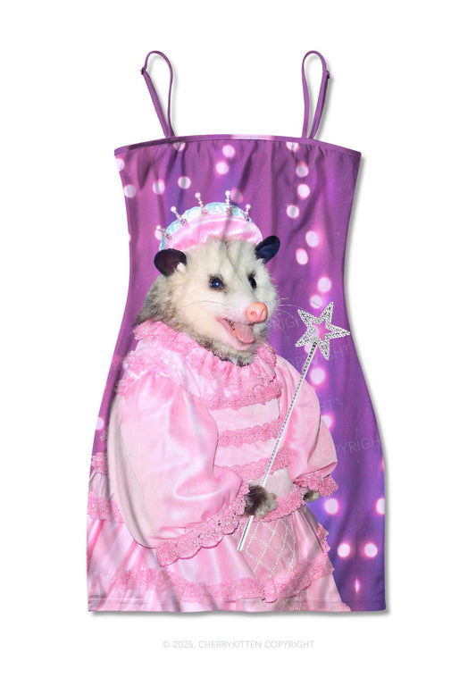 Magic Pink Ratz Y2K Print Slip Dress Cherrykitten
