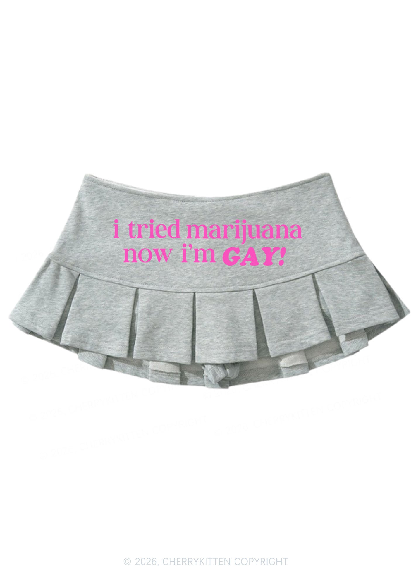 Now Im Gay Pride Y2K Mini Pleated Skirts Cherrykitten