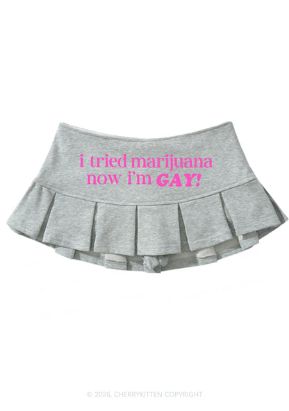 Now Im Gay Pride Y2K Mini Pleated Skirts Cherrykitten