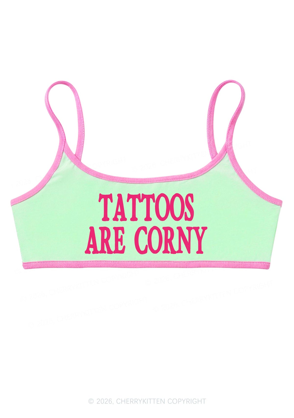 Tattoos Are Corny Y2K Super Crop Cami Cherrykitten