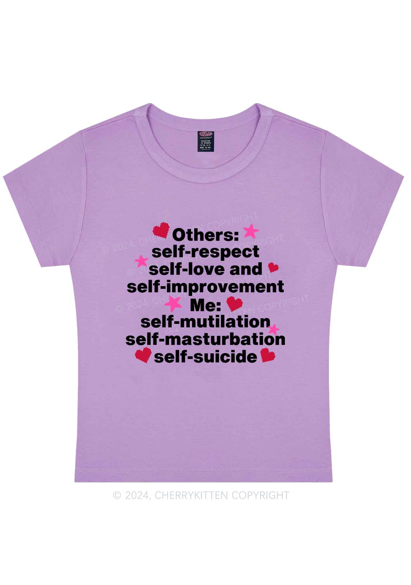 Curvy Self Mutilation Y2K Baby Tee Cherrykitten