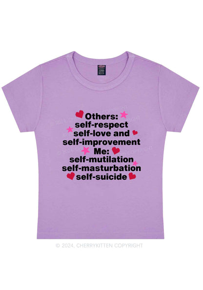 Curvy Self Mutilation Y2K Baby Tee Cherrykitten
