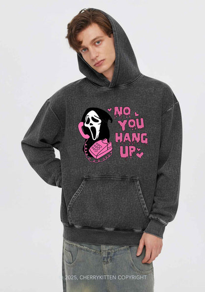 Halloween No You Hang Up Y2K Washed Hoodie Cherrykitten