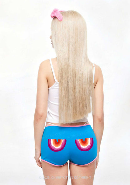 Double Rainbow Pride Y2K Booty Shorts Cherrykitten