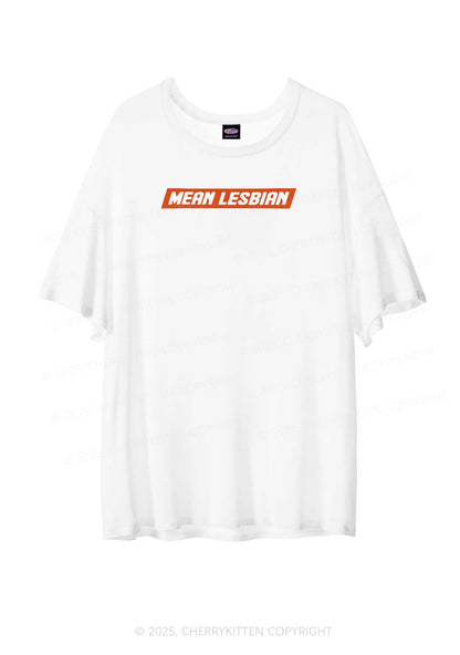 Mean Lesbian Pride Y2K Sheer Boyfriend Tee Cherrykitten