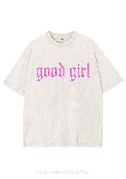 Glitter Good Girl Y2K Shirts Washed Tee Cherrykitten