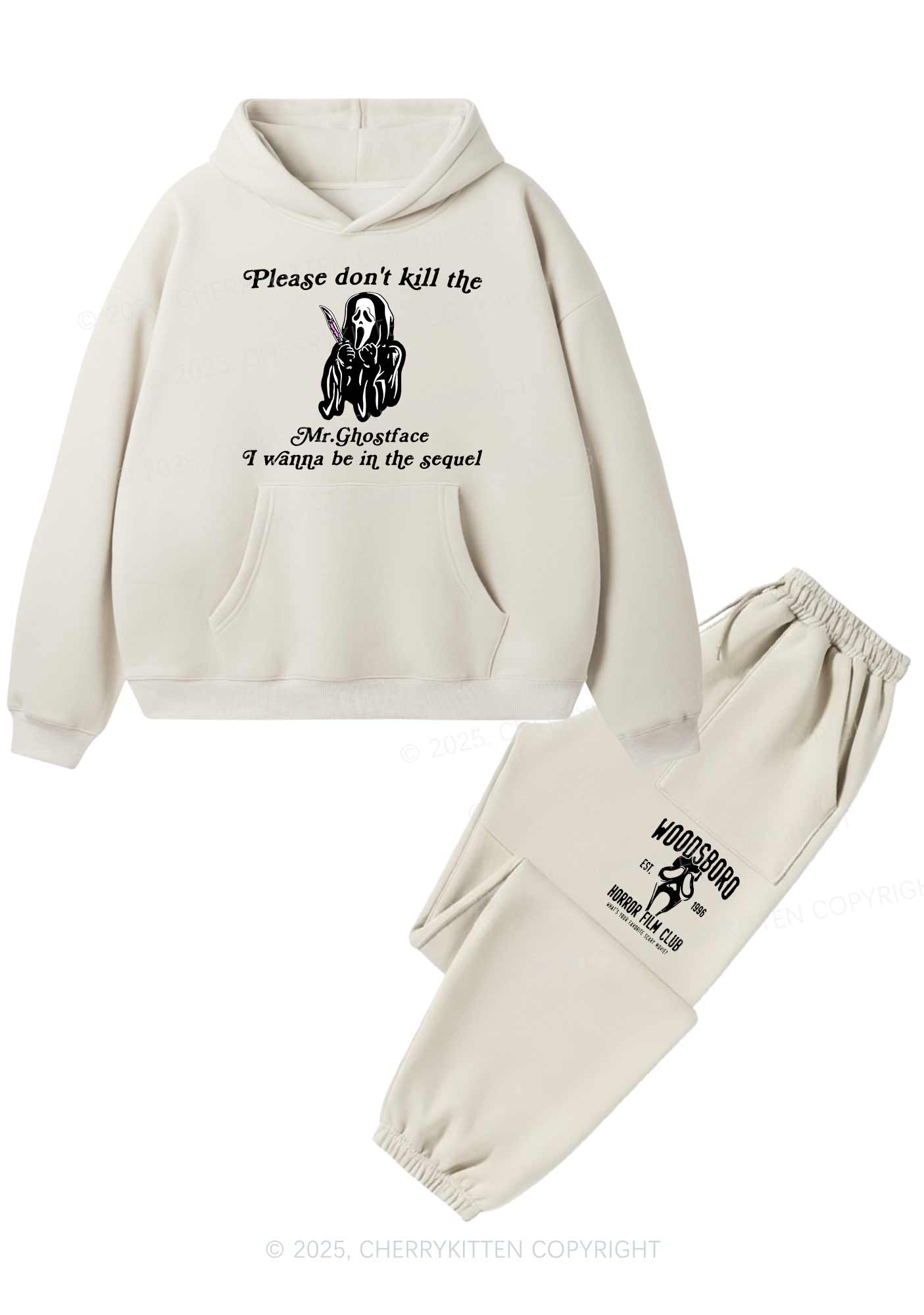 Halloween In The Sequel Y2K Fleece Hoodie Set Cherrykitten