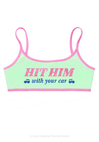 Glitter Hit Him Y2K Super Crop Cami Cherrykitten