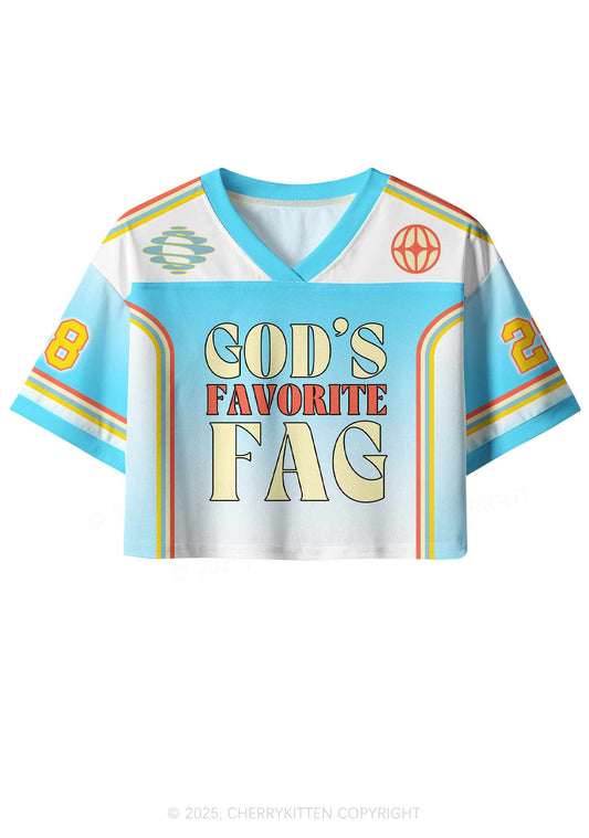 Custom Gods Fav Fag Pride Y2K Crop Sport Jersey Shirts Cherrykitten