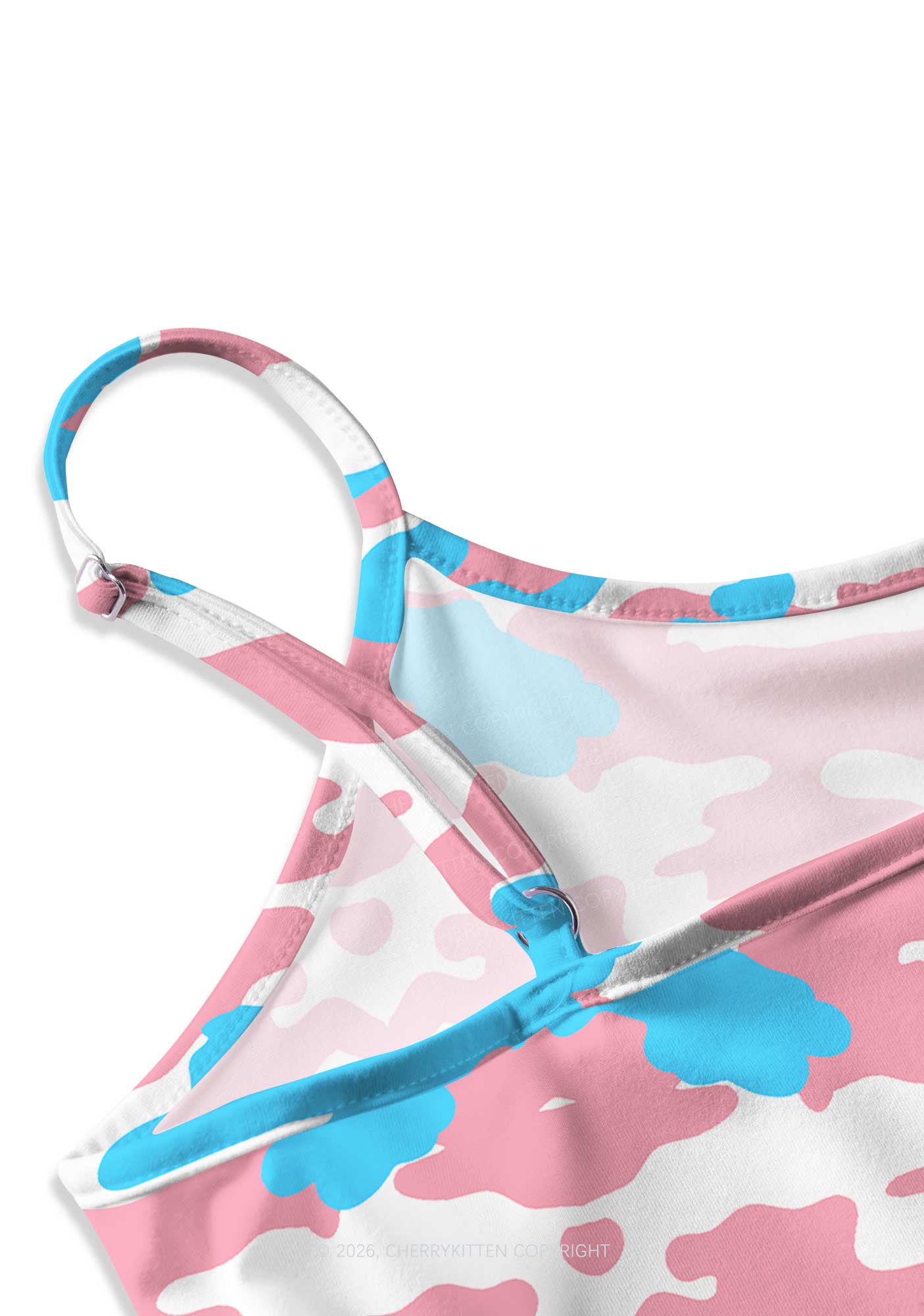 Trans Camouflage Pride Y2K Print Cami Crop Top Cherrykitten