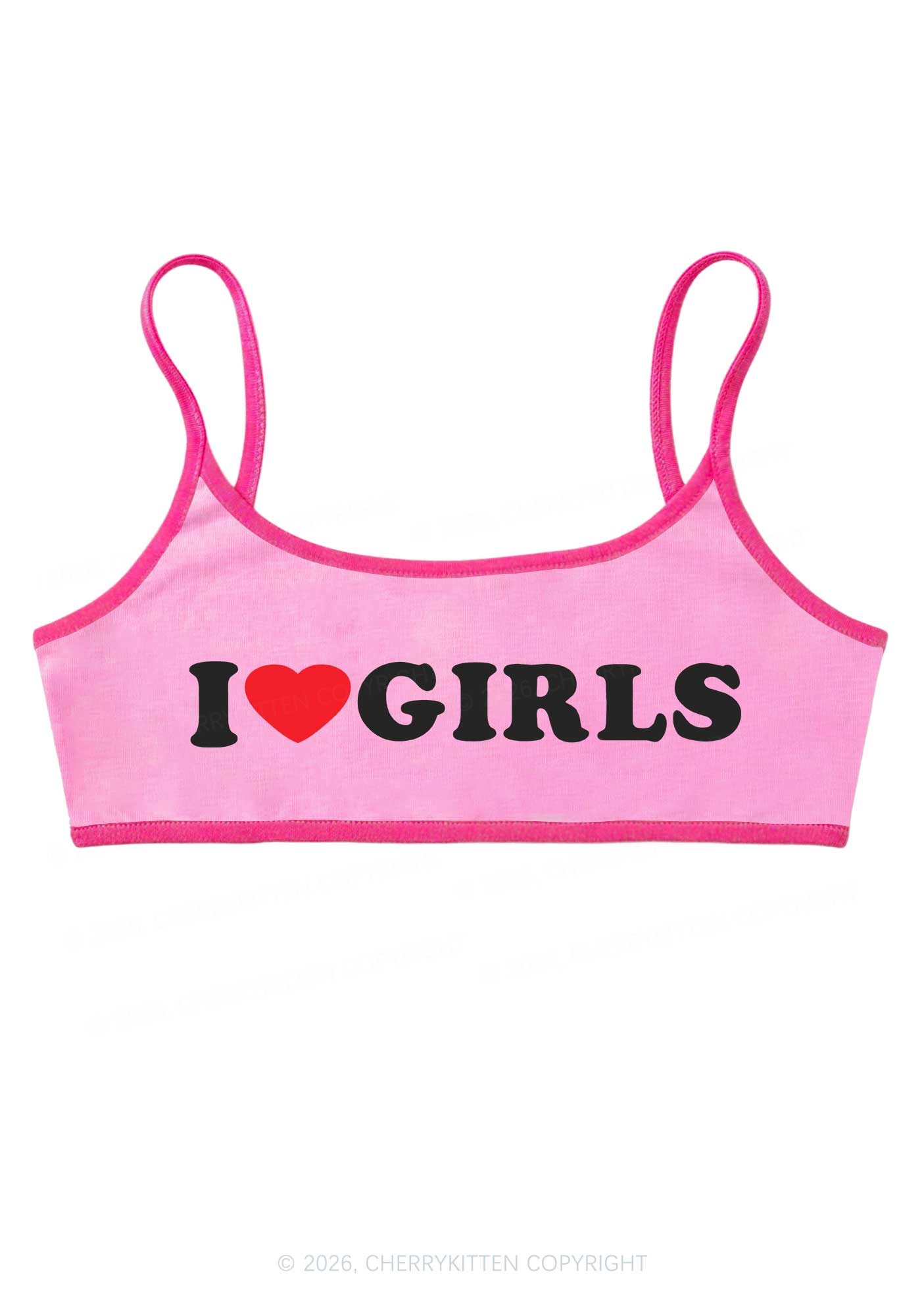 I Love Girls Pride Y2K Super Crop Cami Cherrykitten