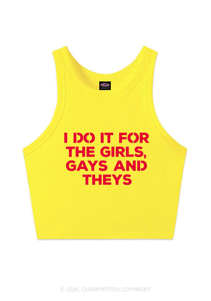 Girls Gays Theys Pride Y2K Crop Tank Top Cherrykitten